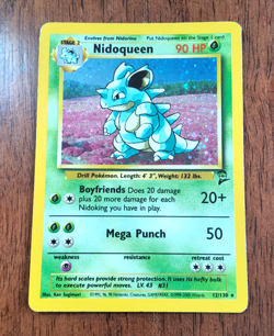 Pokemon TCG Nidoqueen Base Set 2 12/130 holo rare 2000 WOTC LP - Image 1