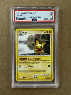 PSA 7 - POKEMON PICHU #93 D&P MYSTERIOUS TREASURES 2007 - Image 1