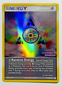 Rainbow Energy 98/110 Stamped Holo Pokemon Card EX Holon Phantoms 2006 LP - Image 1
