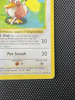 Farfetch'd 27/102 1st Edition Base Set Shadowless Pokemon Card - Image 4