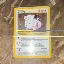 Pokemon TCG Clefairy 5/102 Base Set Holo Rare 40HP 1999 Basic Wizards - Image 1