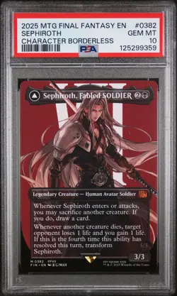 PSA 10 Magic the GatherinMTG Final Fantasy Sephiroth, Fabled Soldier Borderless - Image 1