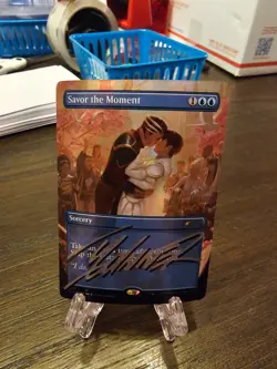 1x Savor the Moment - Foil Light Play MTG Magic - Signed - Image 1