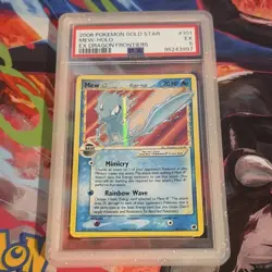 Pokemon Gold Star Mew Star Holo Ultra Rare EX Dragon Frontiers #101 PSA 5 - Image 1