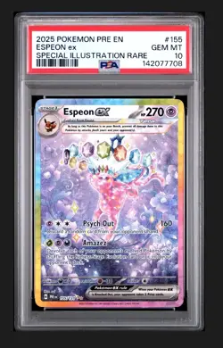 2025 Pokemon Prismatic Evolution Espeon Ex Special Illustration Rare #155 Psa 10 - Image 1