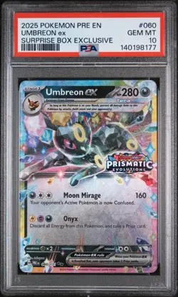 2025 POKEMON PRE EN-PRISMATIC EVOLUTIONS #060 UMBREON EX PSA 10 - Image 1