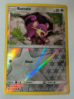 Rattata - 143/214 Sun & Moon: Unbroken Bonds Reverse Pokemon Holo Foil Nice! - Image 1