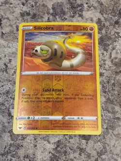 Silicobra 107/202 Sword & Shield Pokemon Reverse Holo Foil Rare Nice! v1 - Image 1