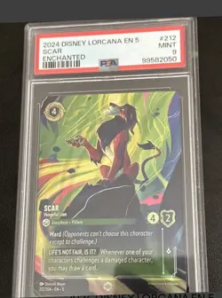 2024 DISNEY LORCANA EN 5-SHIMMERING SKIES ENCHANTED SCAR - VENGEFUL LION PSA 9 - Image 1