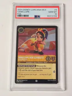 2024 DISNEY LORCANA EN 5-SHIMMERING SKIES 9 VANELLOPE VON SCHWEETZ FOIL - PSA 10 - Image 1