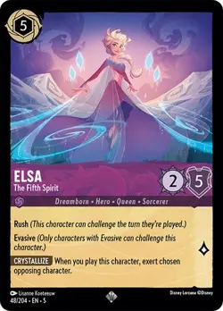 ELSA - The Fifth Spirit Super Rare #48/204 EN 5 SHIMMERING SKIES Disney Lorcana - Image 1