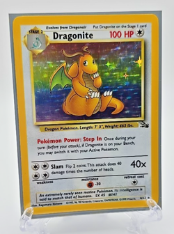 Vintage WOTC Pokemon 1999 Fossil Dragonite Holo Rare Card Unlimited #4/62 MINT - Image 5