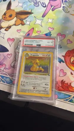 Pokemon Dragonite Fossil Holo Unlimited Rare Card 4/62 Psa 6 - Image 1