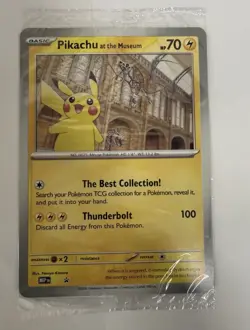 Pikachu At The Museum Pokemon Card Oversized SEALED in hand promo - Image 1