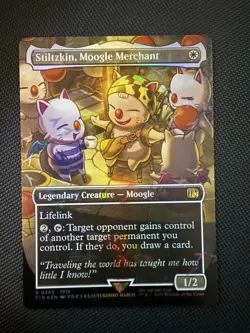 Stiltzkin, Moogle Merchant (Borderless) (Chocobo Track Foil) - Final Fantasy MTG - Image 1