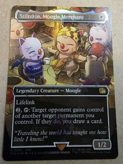 Stiltzkin, Moogle Merchant (Borderless) (Chocobo Track Foil) Final Fantasy - Mtg - Image 1