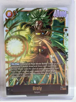 Broly FB08-122 Secret Rare Saiyan's Pride Dragon Ball English Card Fusion World - Image 1