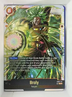 Broly FB08-122 Secret Rare Saiyan's Pride Dragon Ball English Card Fusion World - Image 1