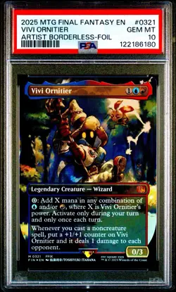 2025 MTG Final Fantasy VIVI ORNITIER * Artist Borderless Foil #0321 * PSA 10 - Image 1