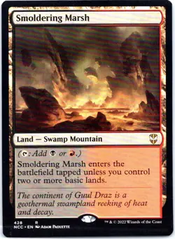 #428 Smoldering Marsh MTG Commander: Streets of New Capenna Rare - Image 1