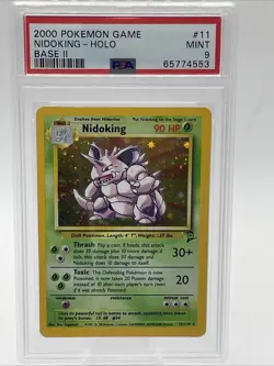 PSA 9 Nidoking Holo 11/130 - 2000 Pokemon Base Set 2 - Image 1