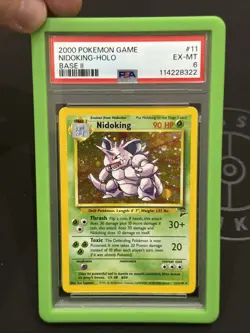 NIDOKING HOLO 11/130 - 1999 BASE SET 2 POKEMON CARD - PSA 6 EXCELLENT - MINT - Image 1
