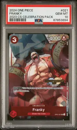 One Piece TCG - CS Celebration Pack 2023 - Franky - OP01-021 PSA 10 - Image 1