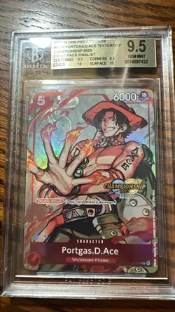 One Piece TCG 2023 CS Finalist Ace Textured BGS 9.5 (52 in the world) - Image 1