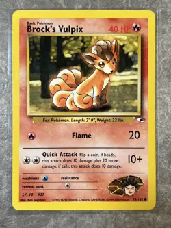 Brock's Vulpix 073/132 Pokemon TCG Vintage Gym Heroes Regular (Moderate Play) 2 - Image 1