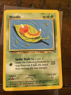 Pokemon TCG Weedle Neo Discovery 70 Regular Unlimited Common LP - Image 1