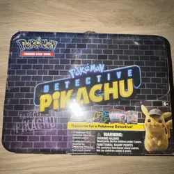 Pokemon Detective Pikachu Collector Treasure Chest Lunch Box Tin Sealed TCG - Image 1
