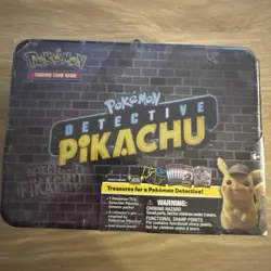 Pokemon Detective Pikachu Collector Treasure Chest Lunch Box Tin Sealed TCG - Image 2
