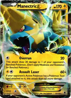 Pokemon TCG Manectric EX 23/119 Ultra Rare XY Phantom Forces DMG - Image 1
