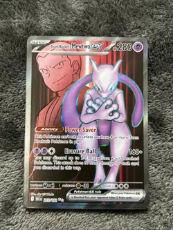 Pokemon TCG Team Rockets Mewtwo EX 213/182 Full Art Destined Rivals Ultra Rare - Image 1