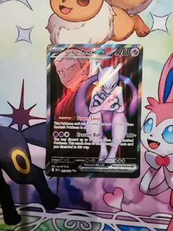 Pokemon TCG Team Rockets Mewtwo EX 213/182 Full Art Destined Rivals Super Minty - Image 1