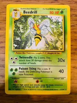 Beedrill (17/102) Rare Base Set Pokemon Card! FAST & FREE P&P! - Image 2