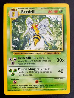 Beedrill 17/102 Base Set Rare Trainer - WOTC Pokemon Card - Image 1