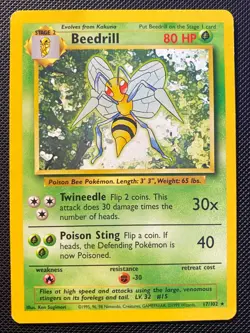 Beedrill 17/102 Base Set Rare Trainer - WOTC Pokemon Card - Image 4