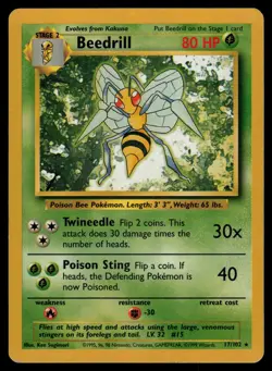 Beedrill 17/102 Base Set Rare Pokemon - Image 1