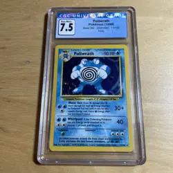 POLIWRATH #13/102 Pokemon 1999 Base Set Unlimited Holo CGC Grade 7.5 NM+ - Image 1