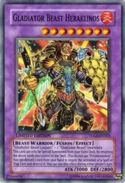 Yugioh! LP Gladiator Beast Heraklinos - TDGS-ENSE2 - Super Rare - Limited Editio - Image 1