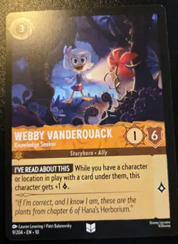 Webby Vanderquack - Knowledge Seeker 9/204 Uncommon Whispers In The Well Lorcana - Image 1
