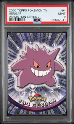 2000 TOPPS POKEMON TV ANIMATION SERIES 2 #94 GENGAR PSA 9 - Image 1