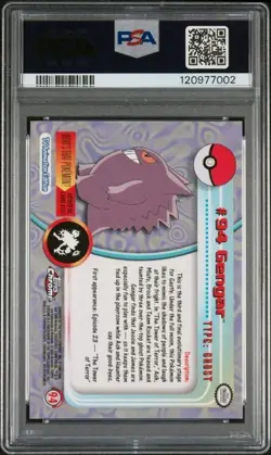 2000 Topps Chrome Pokemon Series 2 Gengar #94 PSA 9 Mint - Image 2