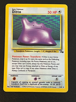 Ditto 3/62 - Fossil Pokemon Card - Holo LP - Image 1