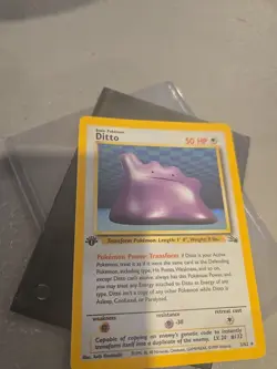 1999 Pokemon TCG Fossil Ditto 1st Edition Holo Rare 3/62 LP - Image 5