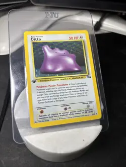 1999 Pokemon TCG Fossil Ditto 1st Edition Holo Rare 3/62 LP - Image 1