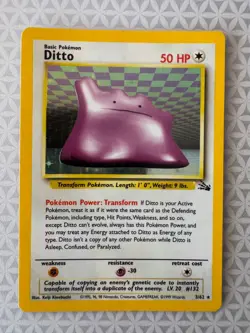 Ditto 3/62 Holo Rare - 1999 Pokemon WOTC Fossil - Unlimited Holo Rare LP - Image 1