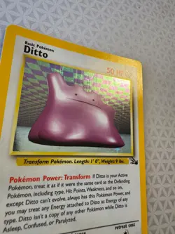 Ditto 3/62 Holo Rare - 1999 Pokemon WOTC Fossil - Unlimited Holo Rare LP - Image 2