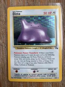 Pokemon DITTO Fossil Set Holo Rare 3/62 1999 LP - Image 1